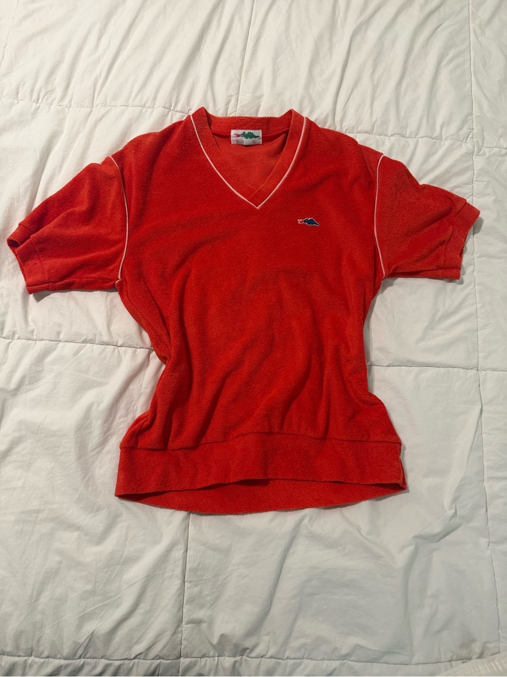 Vintage Men’s Sears Dragon Logo Terry Cloth V neck shirt